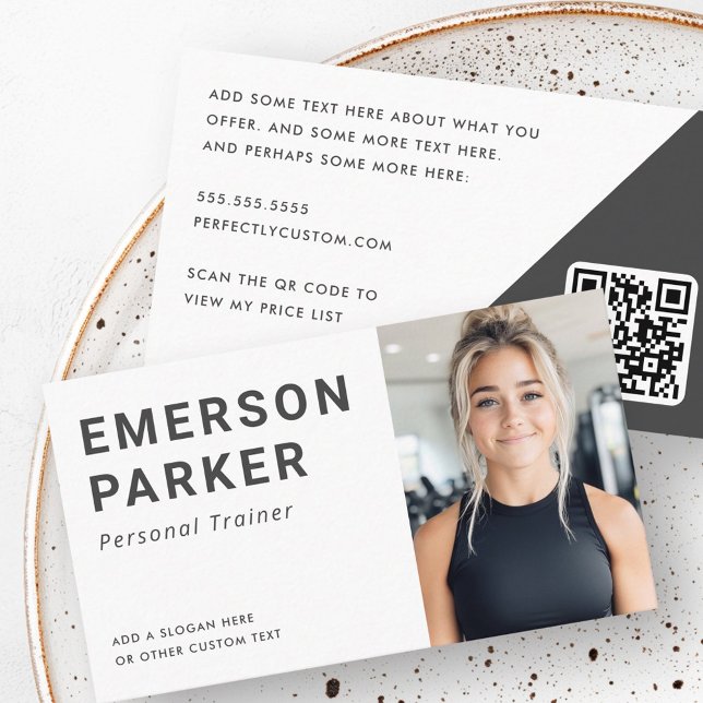 Visita Tarjeta de negocios para entrenador personal de fi (Personal trainer fitness coach photo business card)