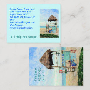 VISITA TARJETA DE NEGOCIOS PERSONALIZABLE/ESCENA DE PLAYA