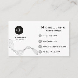 Visita tarjeta de negocios personalizada minimalista prof