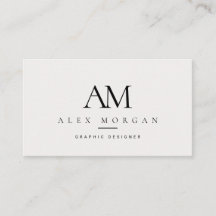 Tarjeta de Negocios Profesional Minimalista Monogr