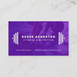 Visita Tarjeta de negocios púrpura para entrenador de fit