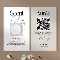 Tarjeta de negocios QR de muestra de aroma de vela