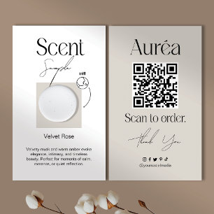 Visita Tarjeta de negocios QR de muestra de aroma de vela