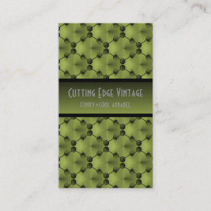 Visita Tarjeta de negocios Retro Funk Circles, Olive Gree