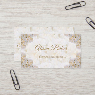 Visita Tarjeta de negocios Romántica de rosas blancas