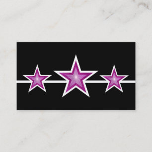 Visita Tarjeta de negocios rosa Star 3 estrellas negro