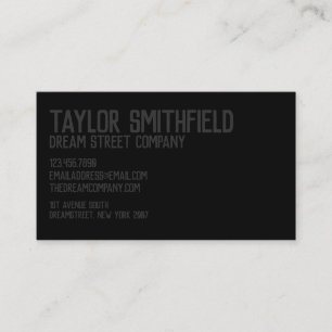 Visita Tarjeta de negocios Rustic Matte Black Professiona
