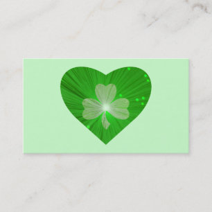 Visita Tarjeta de negocios Shamrock Heart Green