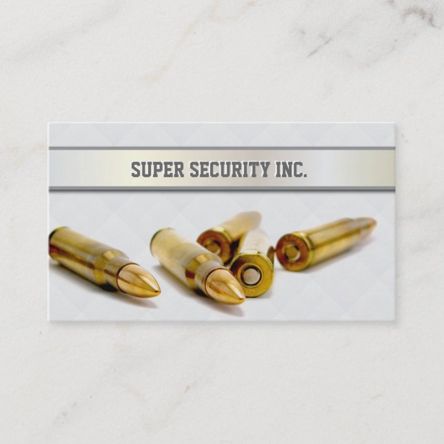 Visita Tarjeta de negocios Silver Belt Bodyguard Bullets (Anverso)