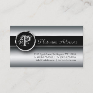 Visita Tarjeta de Negocios Silver Profesional Moderno Neg