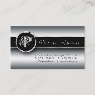 Visita Tarjeta de Negocios Silver Profesional Moderno Neg