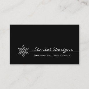 Visita Tarjeta de negocios Sleek Starlet, negro y blanco