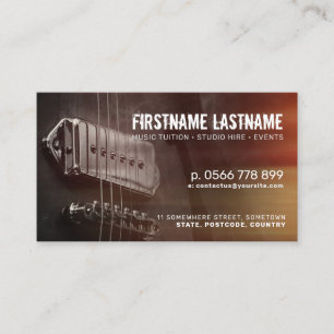 Visita Tarjeta de negocios Strings Studio Grunge Guitar
