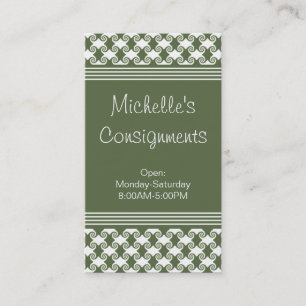 Visita Tarjeta De Negocios Swirls Refinada, Clover Green