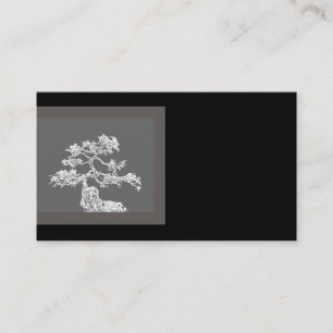Visita tarjeta de negocios única bonsai tree negro y gris