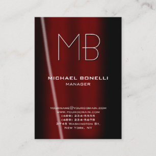 Visita Tarjeta de negocios única de moda roja negra chubb