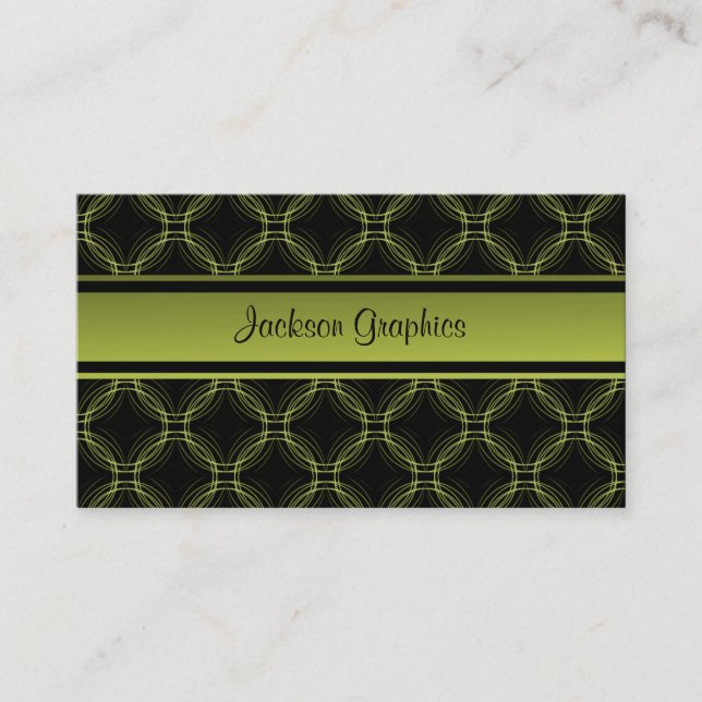 Visita Tarjeta de Negocios Uptown Elegance, Olive Green (Anverso)