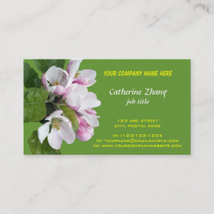 Visita Tarjeta de negocios verde manzana en flor