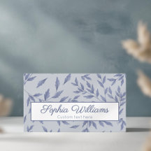 tarjeta de negocios vintage floral toile azul