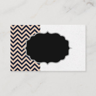 Visita Tarjeta de Negra/Beige Chevron Grunge
