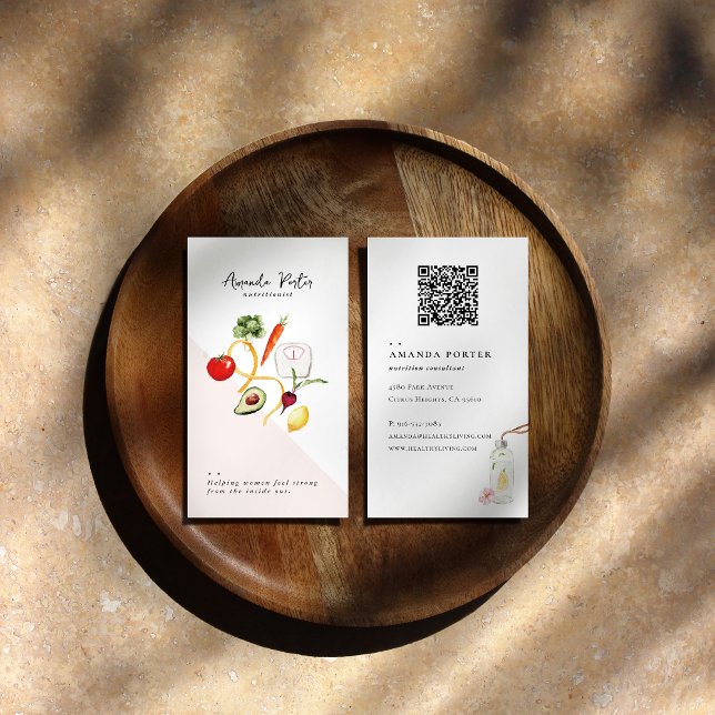 Visita Tarjeta de nutricionista con código QR | Marca de  (Subido por el creador)