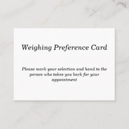 Visita Tarjeta de opciones de ponderación de pacientes pa