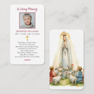 Visita Tarjeta de Oración Aparición de Nuestra Señora de