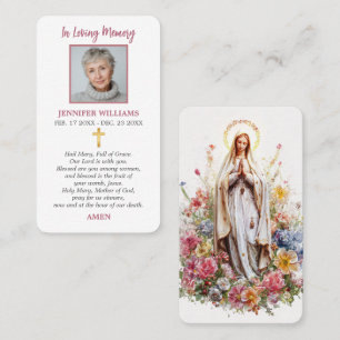 Visita Tarjeta de Oración Católica Floral Virgen María
