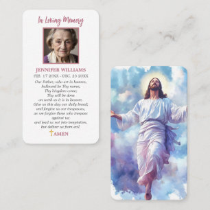 Visita Tarjeta de Oración Católica Jesús en el Cielo Nues
