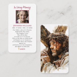 Visita Tarjeta de oración católica Jesús en la cruz