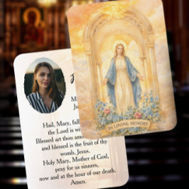 Visita Tarjeta de oración católica memorial funeral recue