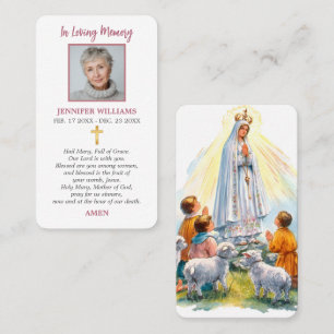 Visita Tarjeta de Oración Católica Nuestra Señora de Fáti