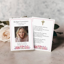 Tarjeta de oración con foto conmemorativa de Horte