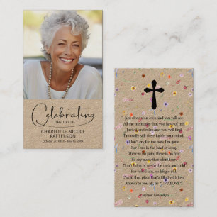 Visita Tarjeta de oración con foto de celebración de la v