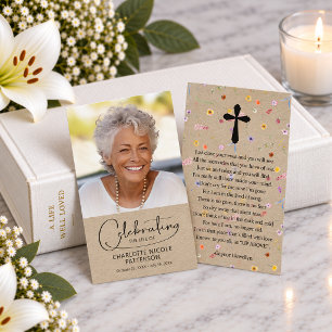 Visita Tarjeta de oración con foto de celebración de la v
