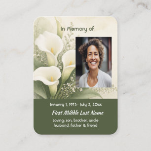 Visita Tarjeta de oración conmemorativa con foto de White