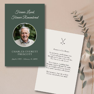 Visita Tarjeta de oración conmemorativa de golf moderna c