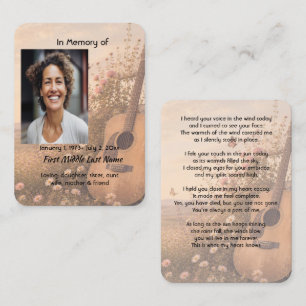 Visita Tarjeta de oración conmemorativa de guitarra music