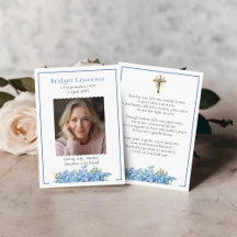 Tarjeta de oración conmemorativa de la flor de nom