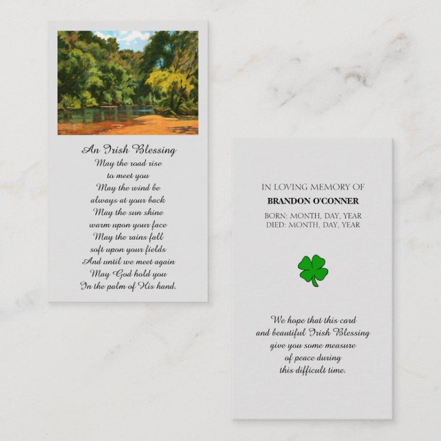 Visita Tarjeta de oración conmemorativa de la simpatía po (Anverso / Reverso)