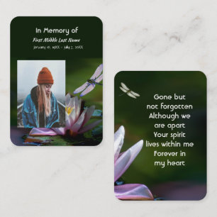Visita Tarjeta de oración conmemorativa Dragonfly Lotus F