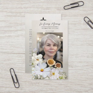 Visita Tarjeta de oración conmemorativa floral elegante