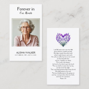 Visita Tarjeta de oración conmemorativa Lavender