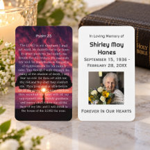Tarjeta de oración conmemorativa SERENIDAD Salmo 2
