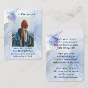 Visita Tarjeta de oración cristiana conmemorativa Dragonf