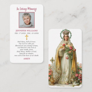 Visita Tarjeta de oración cristiana Virgen María Floral R