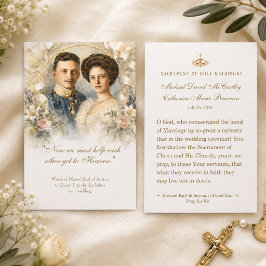 Visita Tarjeta de oración de boda católica de los Beatos