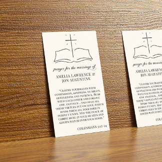 Visita Tarjeta de oración de boda cristiana Escritura de