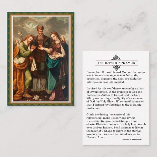 Visita Tarjeta de oración de compromiso católica (Anverso / Reverso)