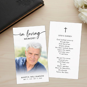 Visita Tarjeta de oración de cruz de foto en memoria fune